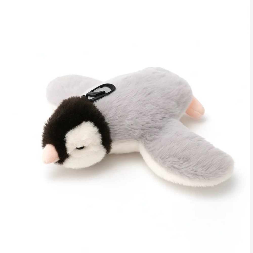 Plush Penguin Cat Toy - Gray and White Flappy Chase